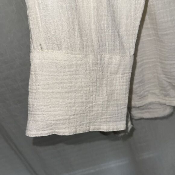 free people SML Cardiff Drop Sleeve Button Front Oversized High Low Shirt - Picture 7 of 11